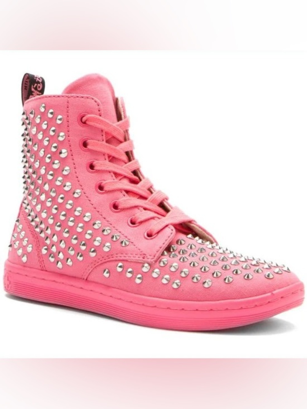 Doc Martens Shorestud Pink Canvas Boot High Top Sneaker Women’s  Sz 6